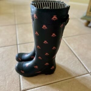Joules Navy and Pink Rain Boots